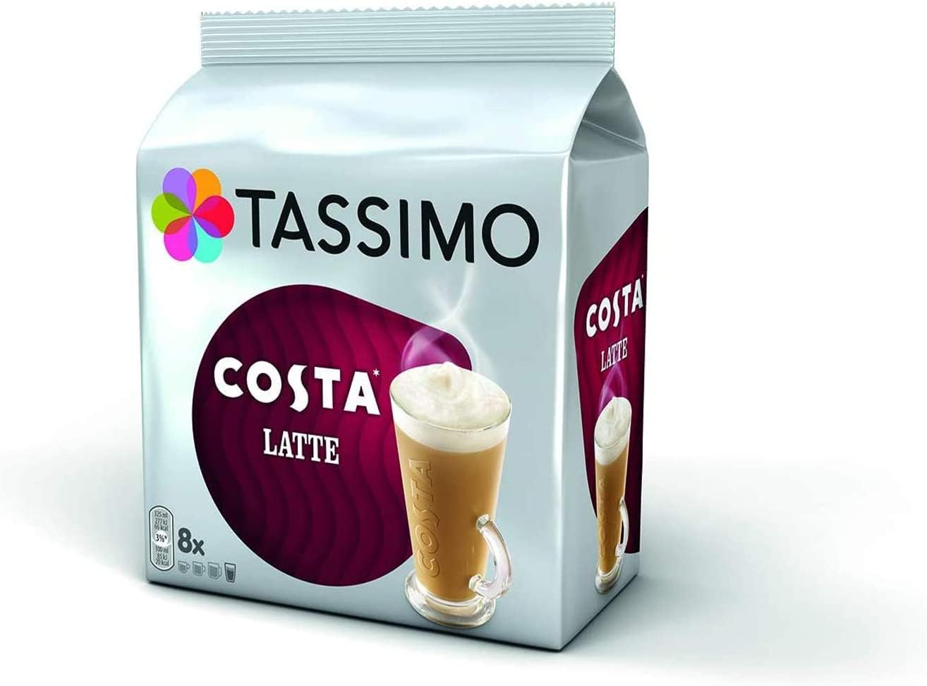 Tassimo Costa Latte Coffee Pods x8 (Pack of 5, Total 40 Drinks)