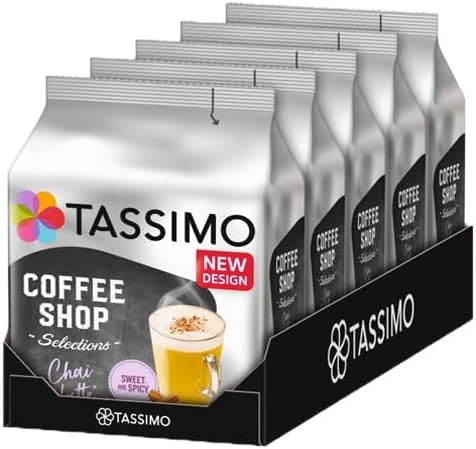Tassimo Coffee Shop Selections Chai Latte Coffee Pods x8 (Pack of 5, Total 40 Drinks)