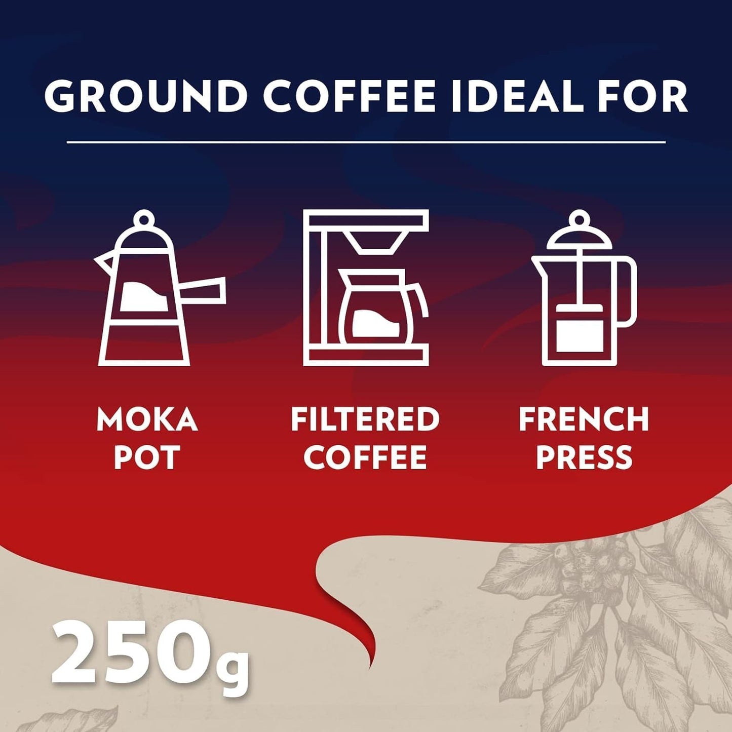 Lavazza Crema e Gusto Classico Ground Coffee, Dark Roast, 250g Each, 12-Pack - Ideal for Moka and Filter