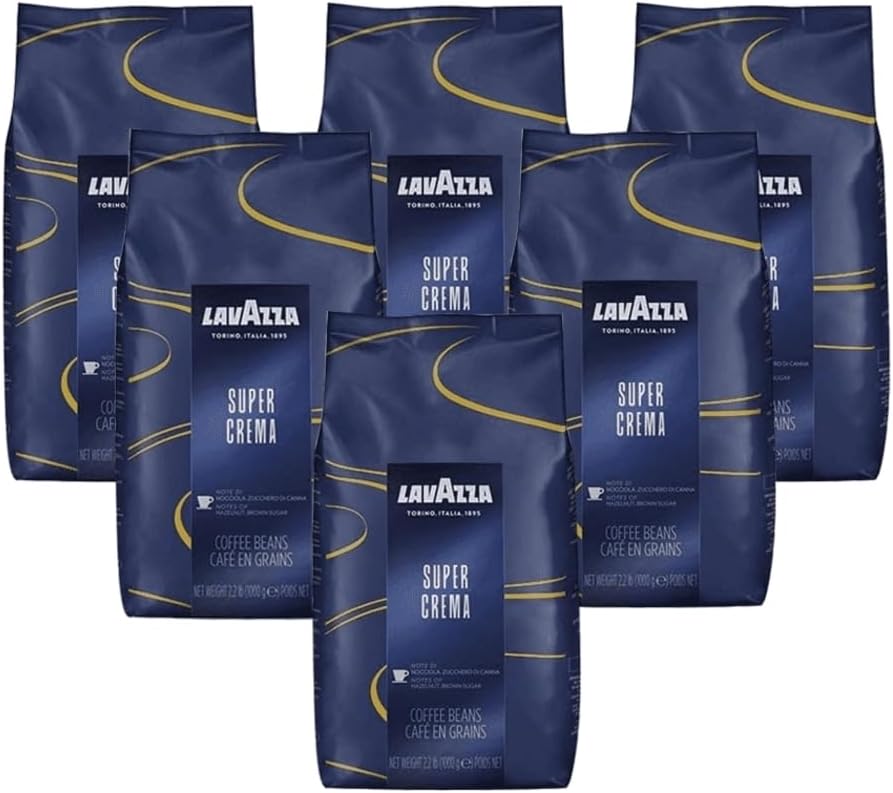 Lavazza Super Crema Coffee Beans (6 Packs of 1kg)