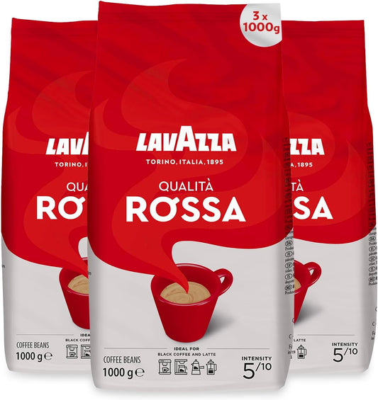 Lavazza Qualita Rossa Coffee Beans 1kg (3 Bags)