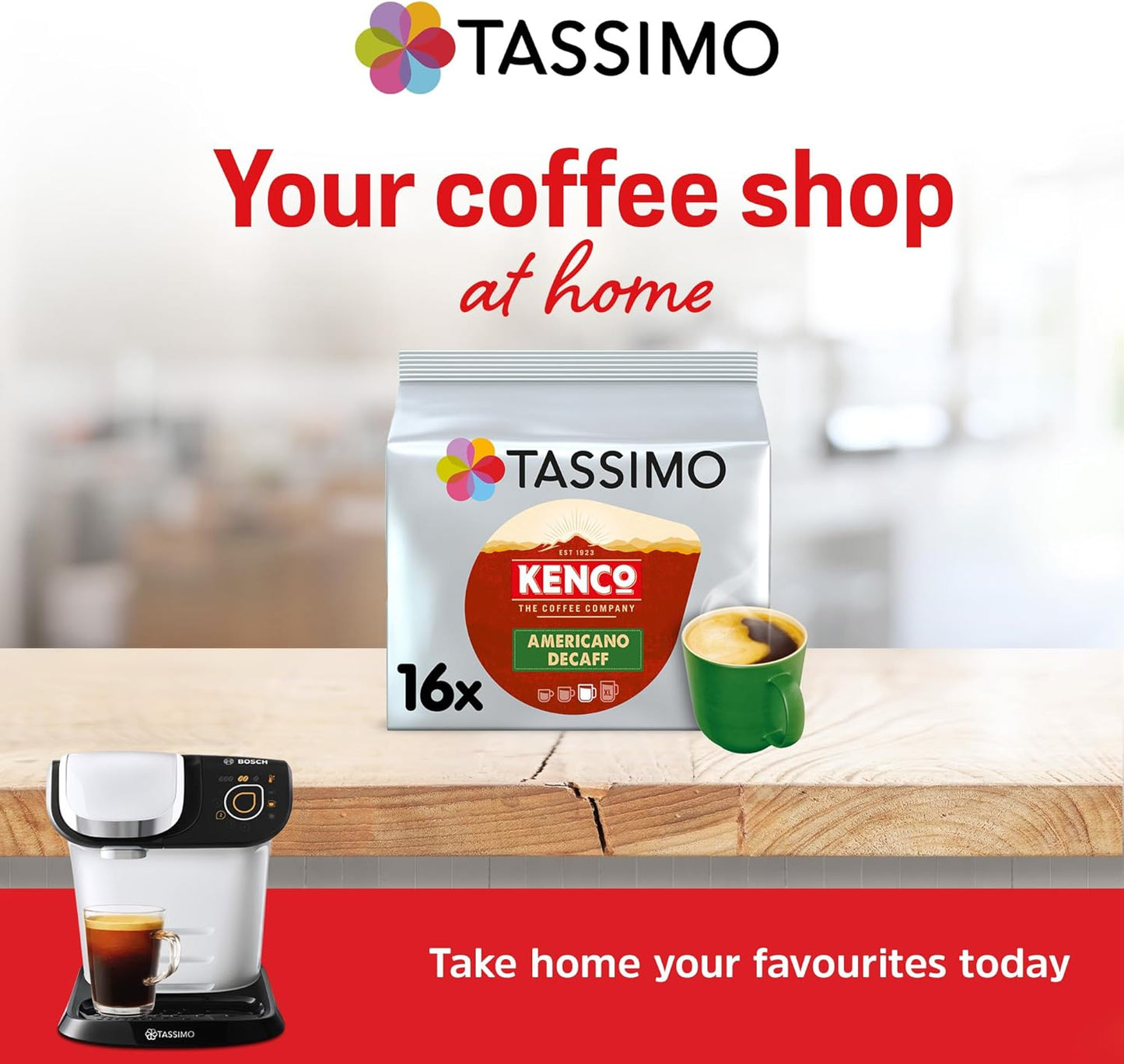 Tassimo Kenco Americano Decaff Coffee Pods x16 Pack of 5 Total 80 Drinks